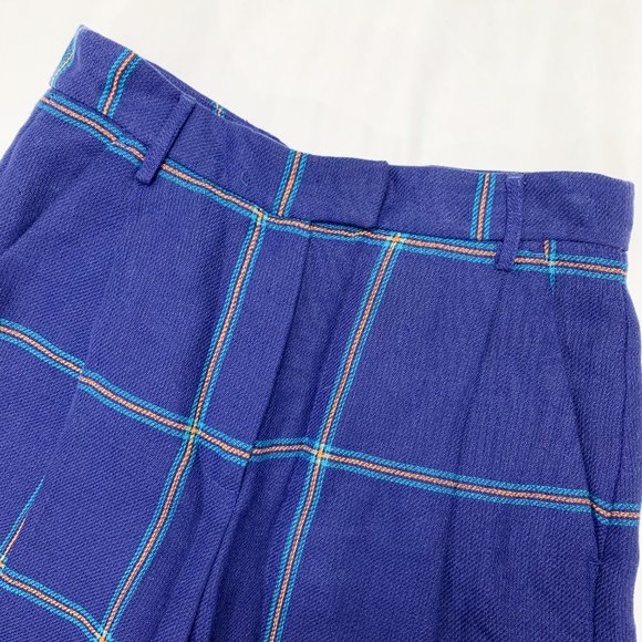 MSGM Milano Blue Plaid Fringe Wide Leg Pan… - Picture 5 of 14